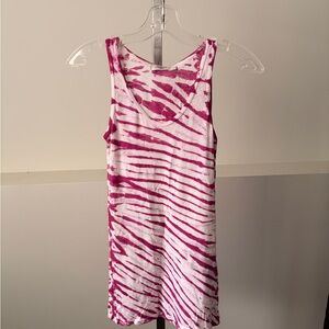 Vibrant Pink and White Striped Tank Top